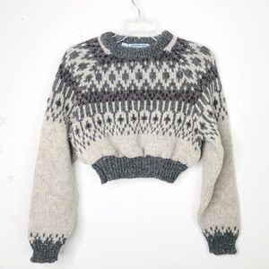 Continental divide pure wool vintage crop sweater